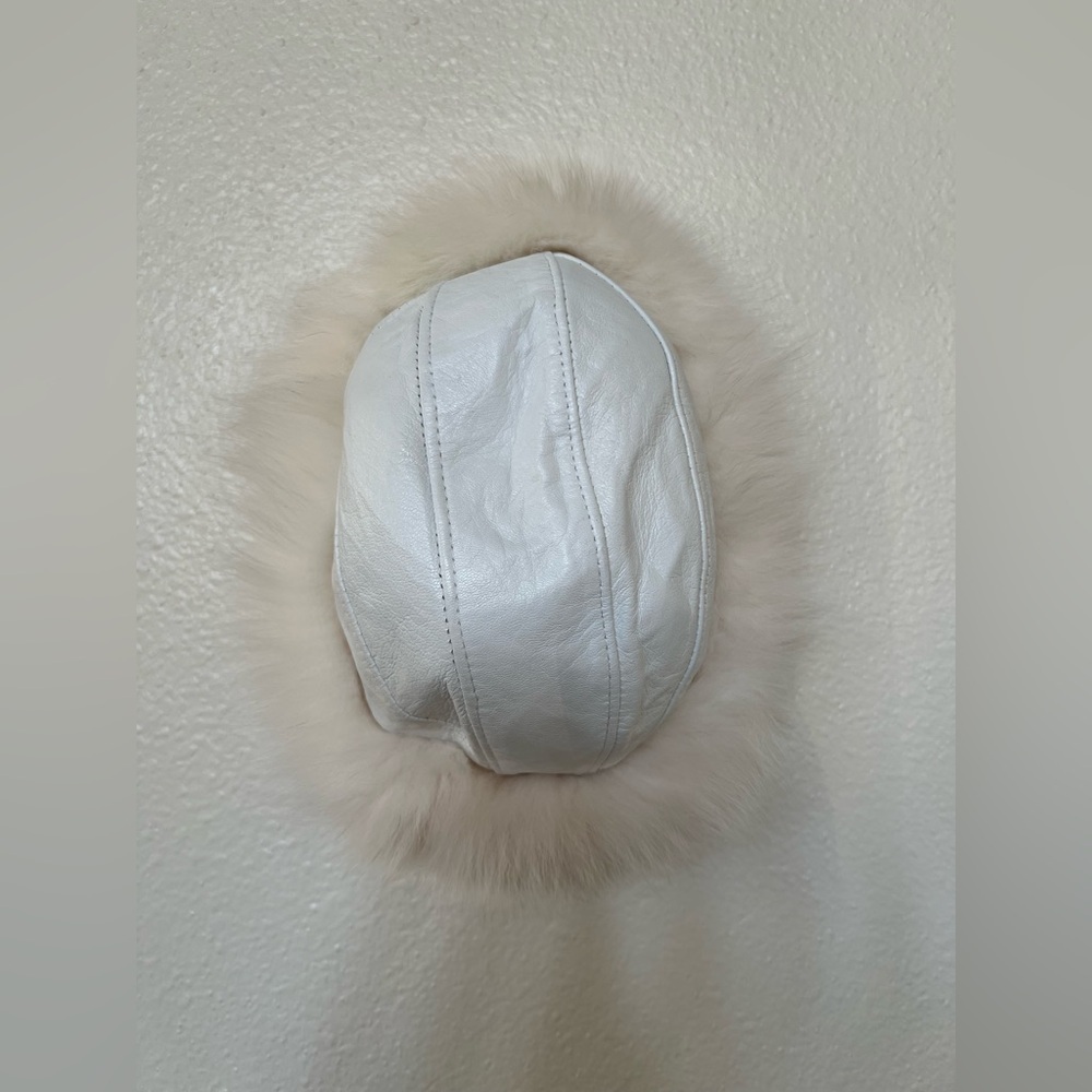 Vintage ABC Furs White Leather Fox Fur Hat - Picture 6 of 9